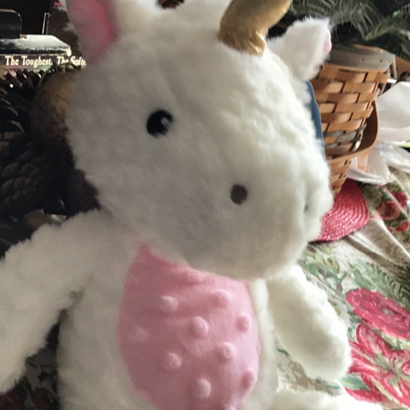 New Baby Plush Toy - Unicorn Plush Toy Infant Rattle - Crinkle Ears Whit… - Picture 6 of 9